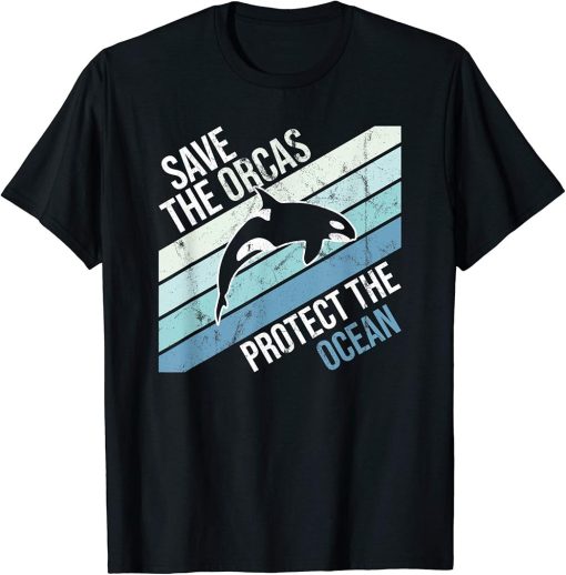 Save The Orcas Protect The Ocean Retro T-Shirt