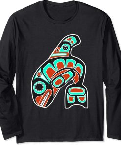 Orca Whale Native American Totem Tribal Haida Style Art Long Sleeve T-Shirt